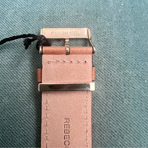 NWT Rebecca Minkoff Watch Tan Leather Satinless Steel Water Resistant Classic - Picture 8 of 9